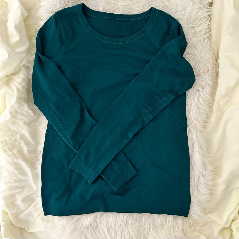 lululemon swiftly relaxed long sleeve shirt green jasper size 6